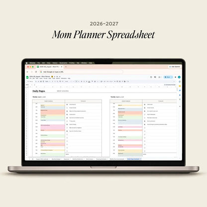 Mom Planner 2026-2027  Spreadsheet