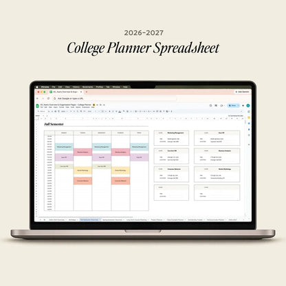 College Planner Spreadsheet 26-27