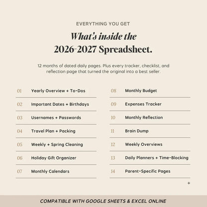 Mom Planner 2026-2027  Spreadsheet