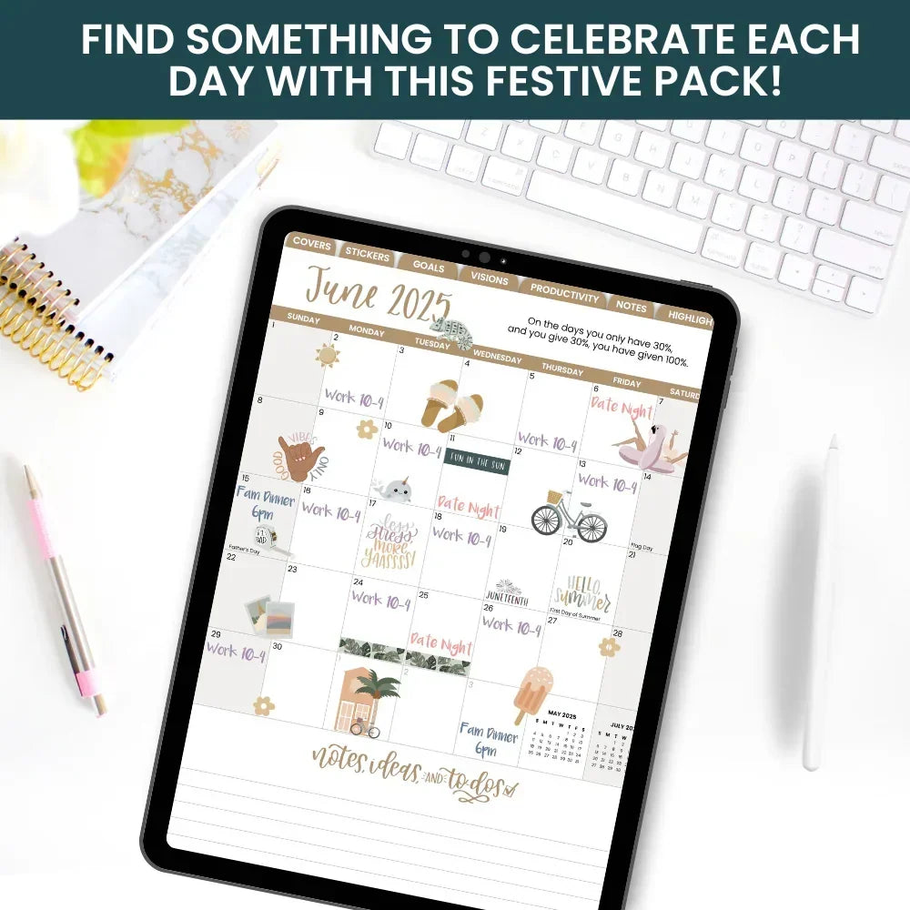 Monthly Celebrations | Digital Planner Stickers