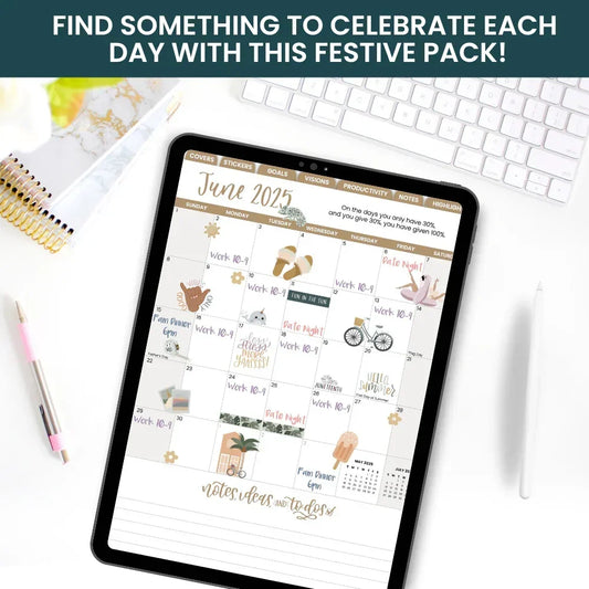 Monthly Celebrations | Digital Planner Stickers
